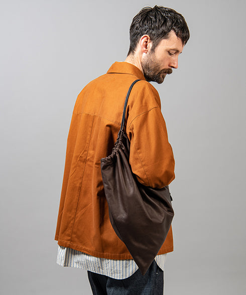 MR.OLIVE E.O.I / WATER PROOF WASHABLE LEATHER / DRAWSTRING GYM BAG ミスターオリーブ イーオーアイ/ウォータープルーフウォッシャブルレザー/ドローストリングジムバッグ
